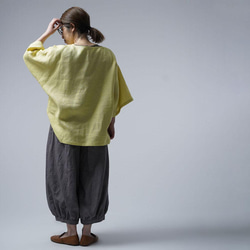 [wafu 介紹] Linen Top Rough 套頭衫有風/黃色 t050d-yew2 第3張的照片