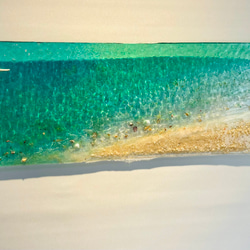 Alex様専用　壁掛けアートパネル エメラルドグリーンの海 白砂のビーチ オーシャン mimamo90×25 5枚目の画像