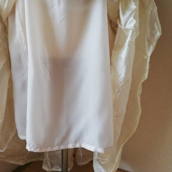 透け感のある・つぎはぎひらひらスカート　アイボリー　ロングスカート 6枚目の画像