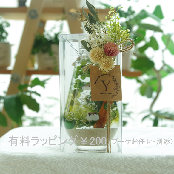 【作りたて！再販7】めだかのさんぽ道　雪解けのみち　ベビーブルーのあじさいと春の草花の芽吹きが美しいハーバリウム 16枚目の画像