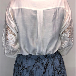 【セット販売】透かし袖シアーシャツ × マキシスカート ver.1 2枚目の画像