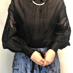 【セット販売】透かし袖シアーシャツ × マキシスカート ver.2 3枚目の画像