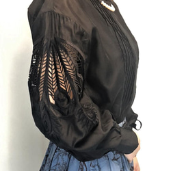 【セット販売】透かし袖シアーシャツ × マキシスカート ver.2 4枚目の画像