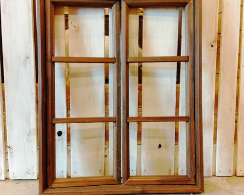 窓枠パネルオブジェ(大) ウォルナットcol. 壁掛けラック・ウォール