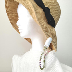 【再販7】帽子クリップ(リバティプリント「Small Susanna」パープル使用) 3枚目の画像