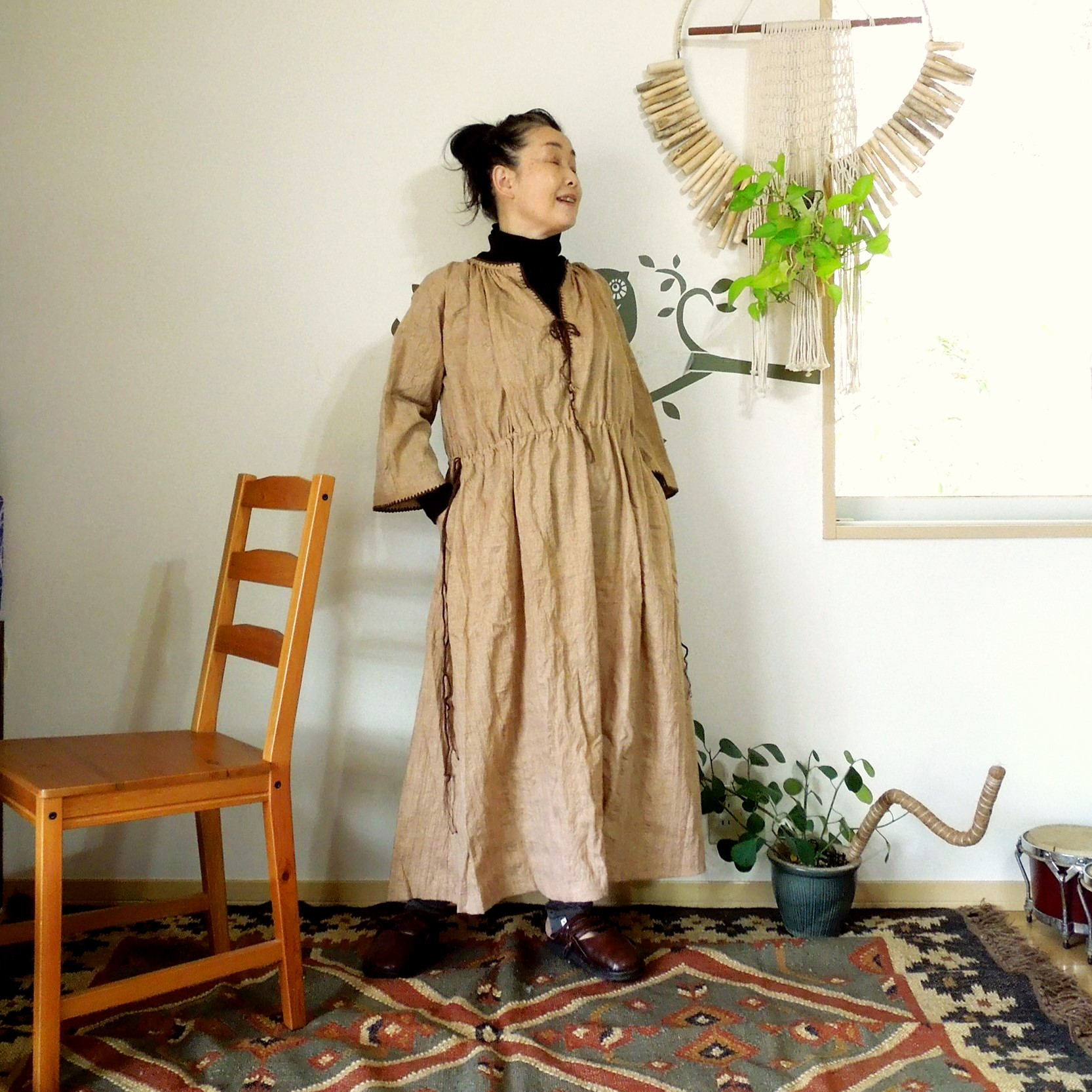 渡部秋彦作 雷神窯 青磁 砧 花入 共箱 略歴付 花瓶