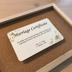 結婚証明書　両親贈呈品　フォトフレーム　参加型　ウェルカムグッズ　ドライフラワー  人気　 8枚目の画像