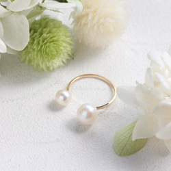 14kgf- W pearl ring(7mm/5mm) 第4張的照片