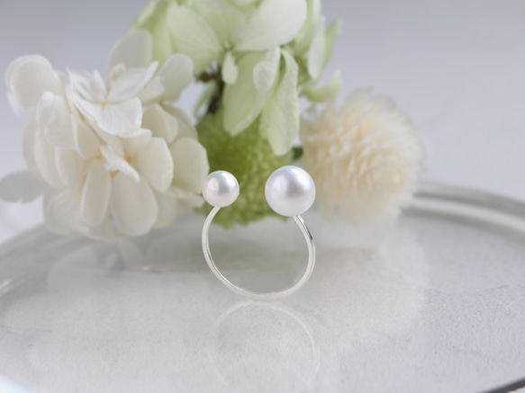 14kgf- W pearl ring(7mm/5mm) 第5張的照片