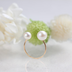 14kgf- W pearl ring(7mm/5mm) 第1張的照片