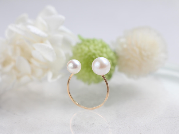 14kgf- W pearl ring(7mm/5mm) 第1張的照片
