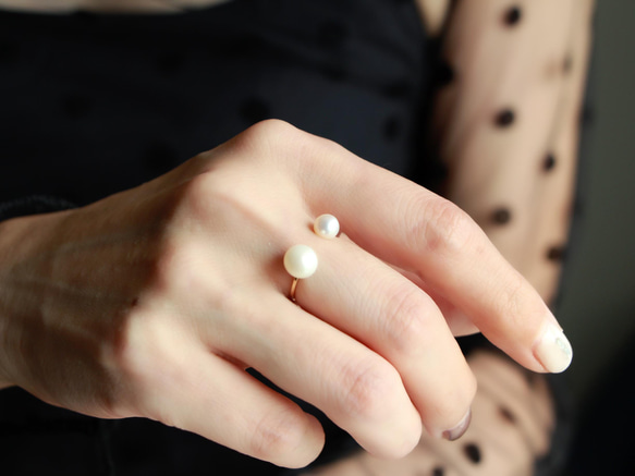 14kgf- W pearl ring(7mm/5mm) 第2張的照片