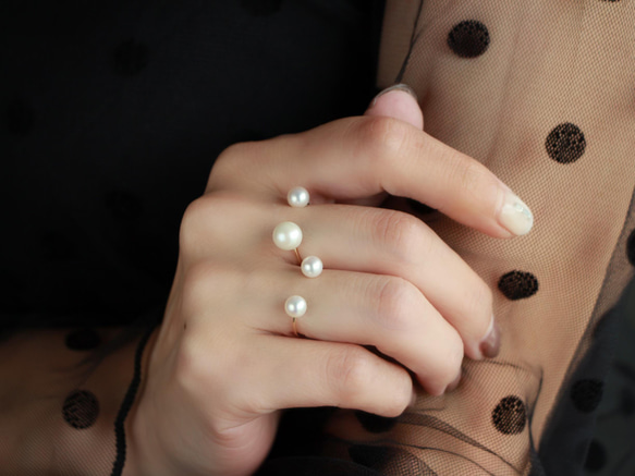 14kgf- W pearl ring set 3枚目の画像