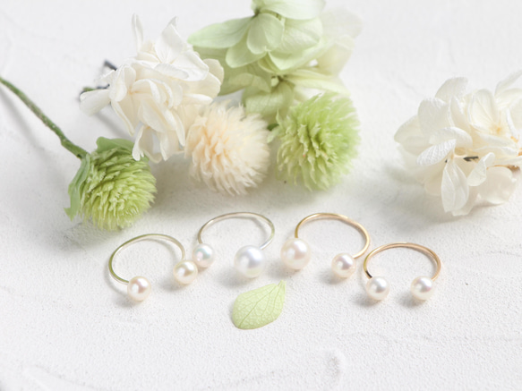 14kgf- W pearl ring set 5枚目の画像