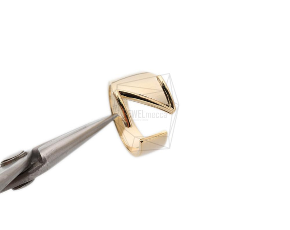 RNG-053-G [1piece] Initial Ring / Initials Ring, Band Ring / 可調節 第4張的照片