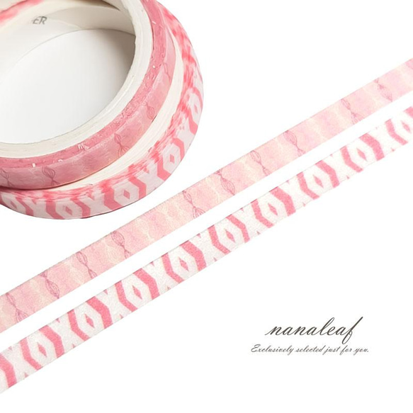 【2個】細め マスキングテープ ◇ ピンク ◇ アニマル 模様 パターン 和紙  G00064 1枚目の画像
