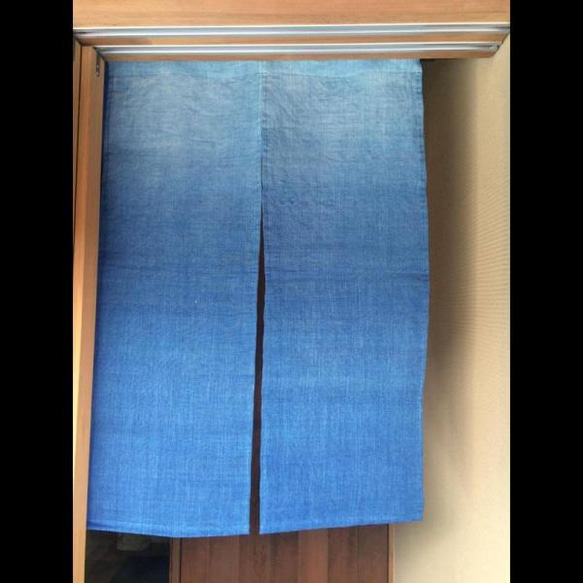 藍染　のれん 藍染の暖簾