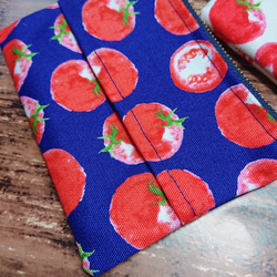 ミニトマト ポケットティッシュケース付きミニポーチ 3枚目の画像