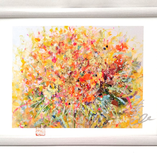 輝い 抽象画 / 香水 77×56㎝ モダンアート 原画1点のみ 額縁セット B2 絵画+タペストリー
