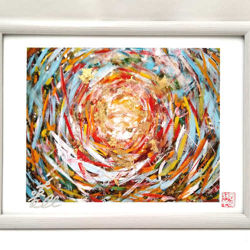 【レジンアート】波紋アート／鳴門の渦潮／30cm×30cm／スクエアパネル レジンアート【波のキャンバス】☆現品 ブラックオーシャン
