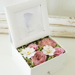 木製フォトフレーム　フラワーアレンジ　フラワーボックス フラワーボックスの作り方】┊フラワーフォトフレーム┊フラワー