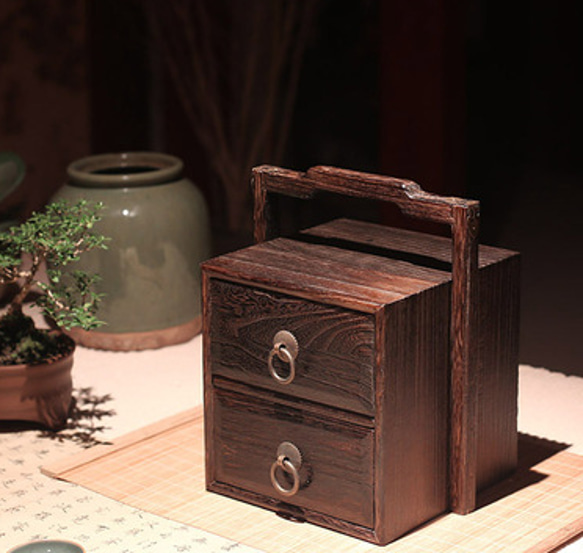 【10％OFF】 手持ち 茶器収納ケース 収納カゴ その他 飾る 置物 茶道整理箱 木工、竹工芸