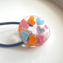 ぷかぷか ハート ヘアゴム ハート カラフル クリア レジン 浴衣 和服