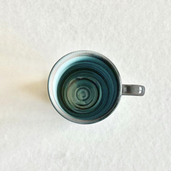 ブルーグレイが爽やかなデミカップと小皿 【京焼・清水焼】コーヒー アフタヌーンティーに 5枚目の画像