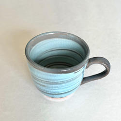 ブルーグレイが爽やかなデミカップと小皿 【京焼・清水焼】コーヒー アフタヌーンティーに 6枚目の画像