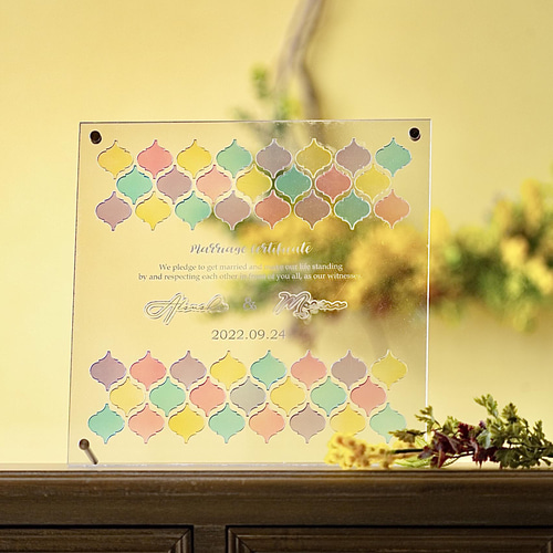 Pieceful 【モロッカン】アクリルピースの結婚証明書 ゲストボード