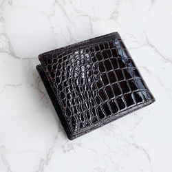 日本製　上質　クロコダイル　財布　ミドルウォレット　札入れ　エキゾチックレザー 8枚目の画像
