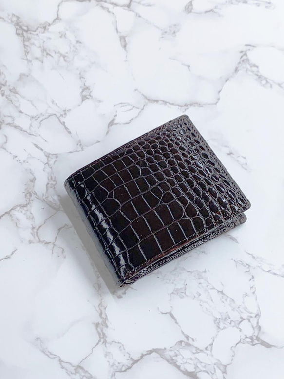 日本製　上質　クロコダイル　財布　ミドルウォレット　札入れ　エキゾチックレザー 10枚目の画像