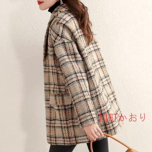 新品 コーデ チェスターコート トレンチコート チェック柄 レディース