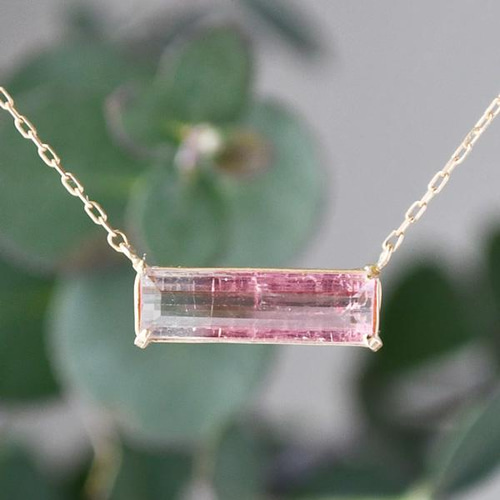 K18 バイカラー トルマリン ネックレス CA013 ネックレス・ペンダント