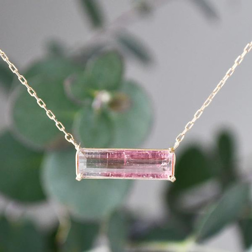 K18 バイカラー トルマリン ネックレス CA013 ネックレス・ペンダント