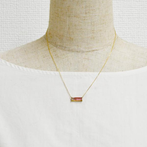 K18 バイカラー トルマリン ネックレス CA013 ネックレス・ペンダント