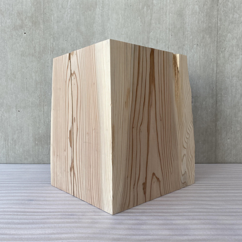 杉の直方体の置物 -1 椅子 スツール オブジェ フラワーディスプレイ