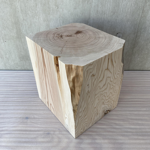 杉の直方体の置物 -1 椅子 スツール オブジェ フラワーディスプレイ