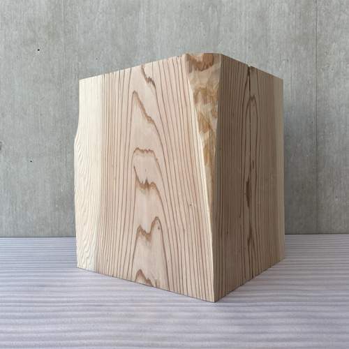 杉の直方体の置物 -1 椅子 スツール オブジェ フラワーディスプレイ