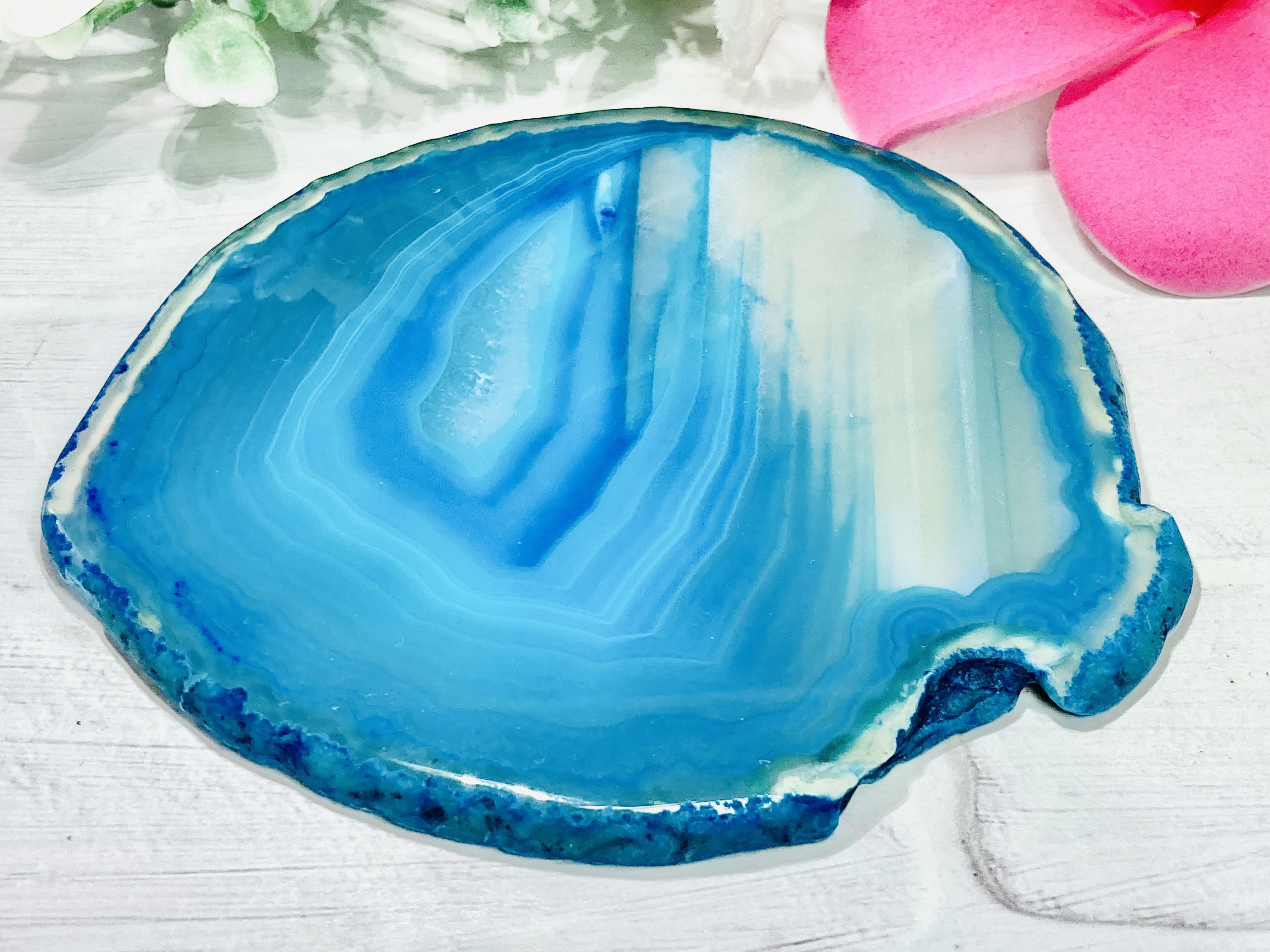 グラフィカル カラー アゲート スライス プレート 瑪瑙