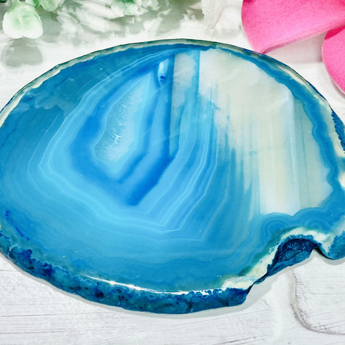 blue agate stone 瑪瑙 アゲート スライス（インテリア雑貨 小物