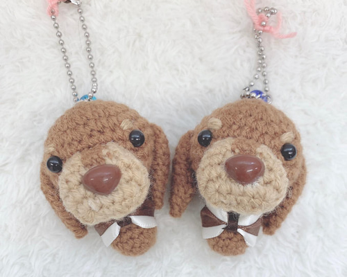 あみぐるみ　いぬちゃん　ミニチュアダックス　ストラップ　他４点 あみぐるみ いぬちゃん ミニチュアダックス ストラップ 他4点