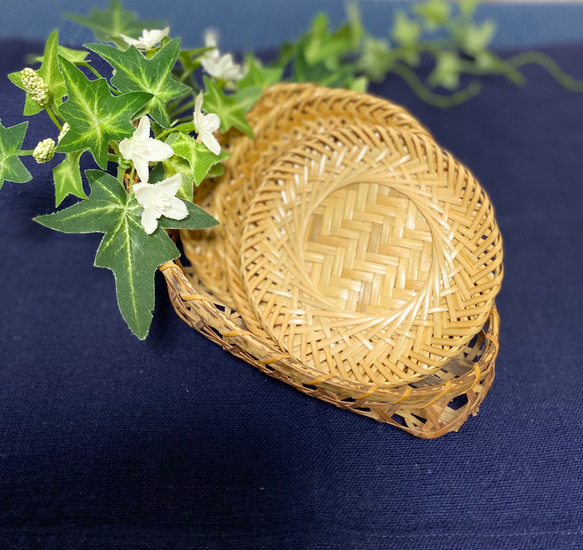 嵐山　竹細工　菓子器　茶托 嵐山 竹細工 菓子器 茶托