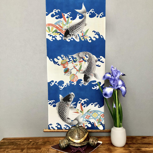 ハンドメイド　着物　リメイク　マルチカバー　or タペストリー　サステナブル 帯のタペストリー 金色に咲く桐 サスティナブル SDGs 着物