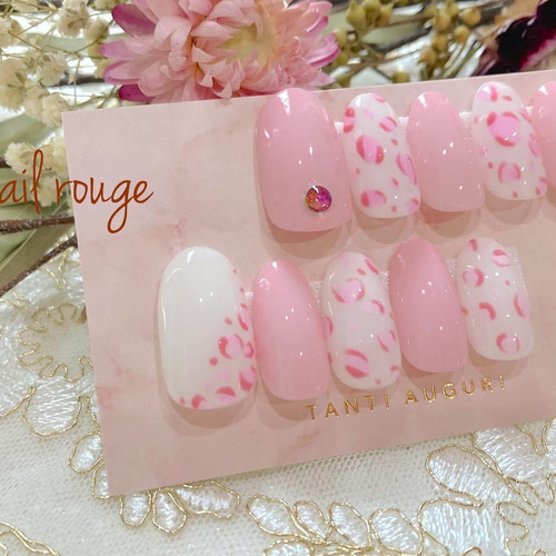 ピンクレオパードネイル♡ ～ ネイル ネイルチップ 春ネイル  