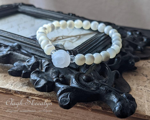 Mother of Pearl × White Onyx】マザーオブパール × 白めのう