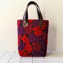 デイジーモチーフの花柄グラニースクエアバッグ/1点もの トート