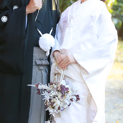 送料無料・ドライフラワー風ボールブーケA】和装前撮りや結婚式  