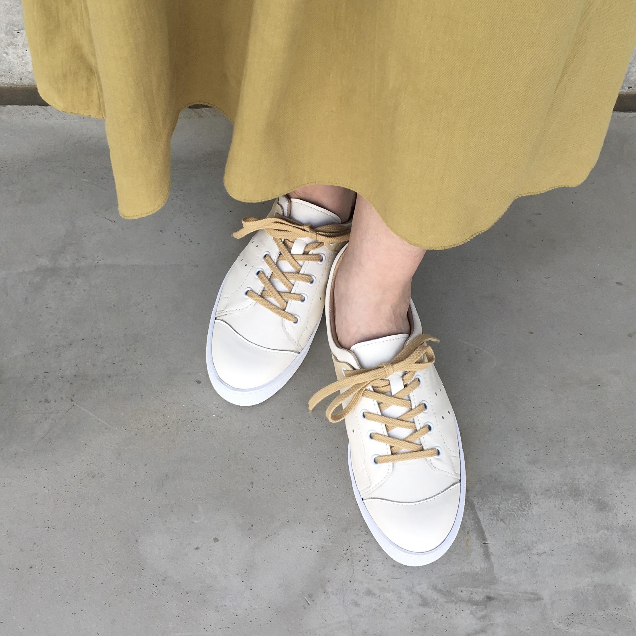 本革の外羽根スニーカー／日本製／19001