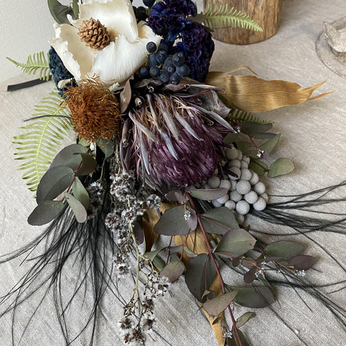 父の日 お祝い お誕生日 アンティークカラー プロテア スワッグ